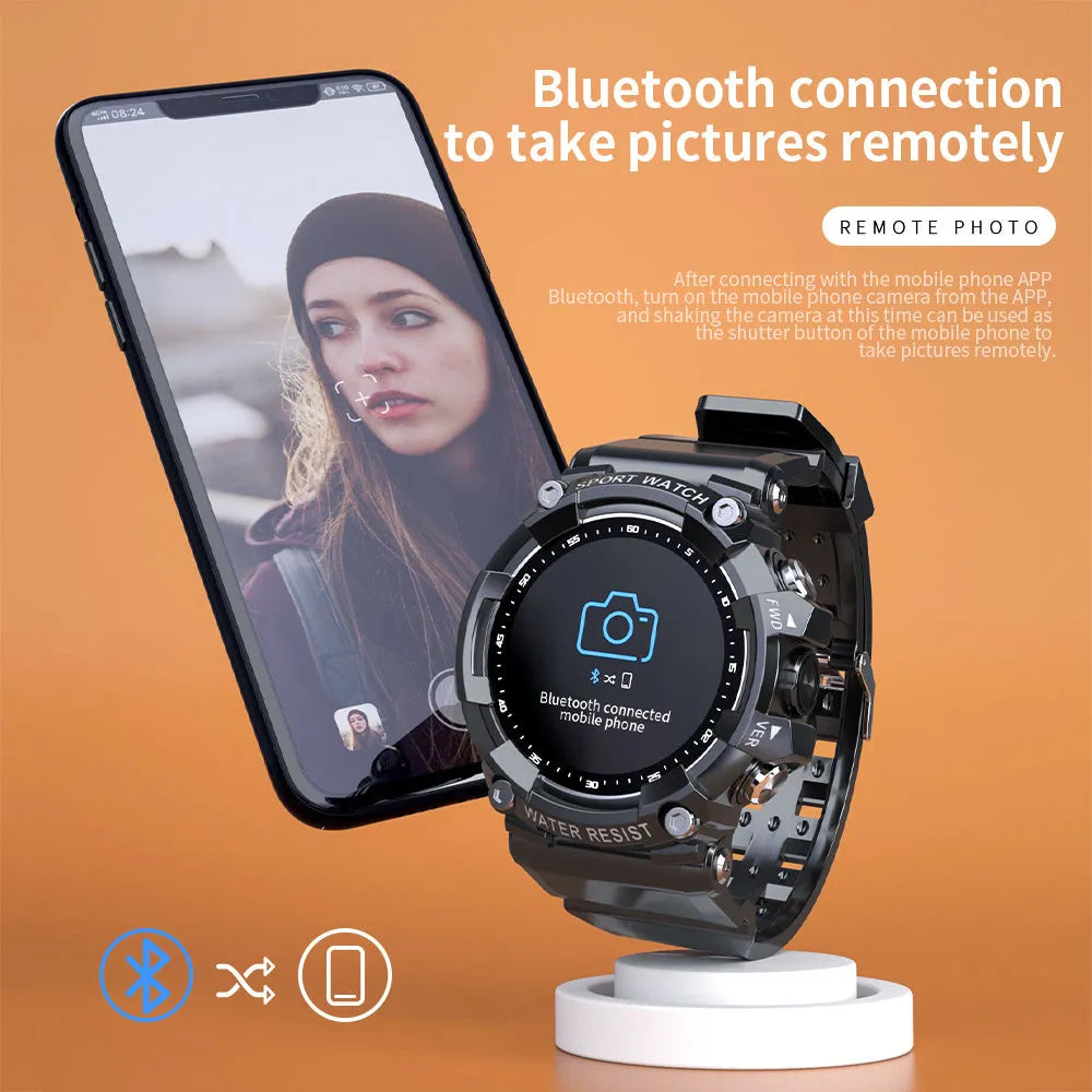 ATTACK 3 IP67 waterproof smart Bluetooth sports watch in black, pink, or white with round dial and health monitoring features