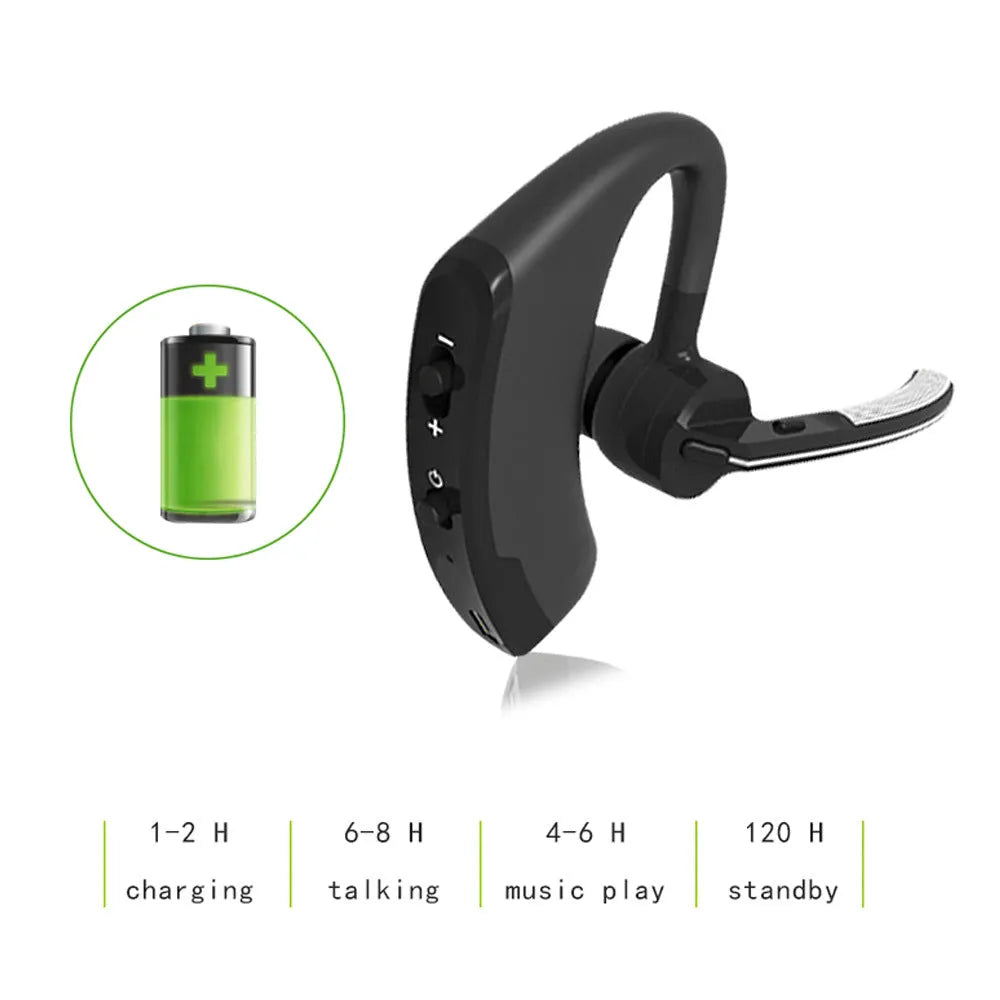 V9 Jerry style Bluetooth wireless headset with ear-bud and charging cable