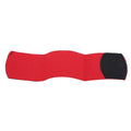Rubber football shin guard fixation strap shown in multiple colours with approximate 25x6.5cm dimensions