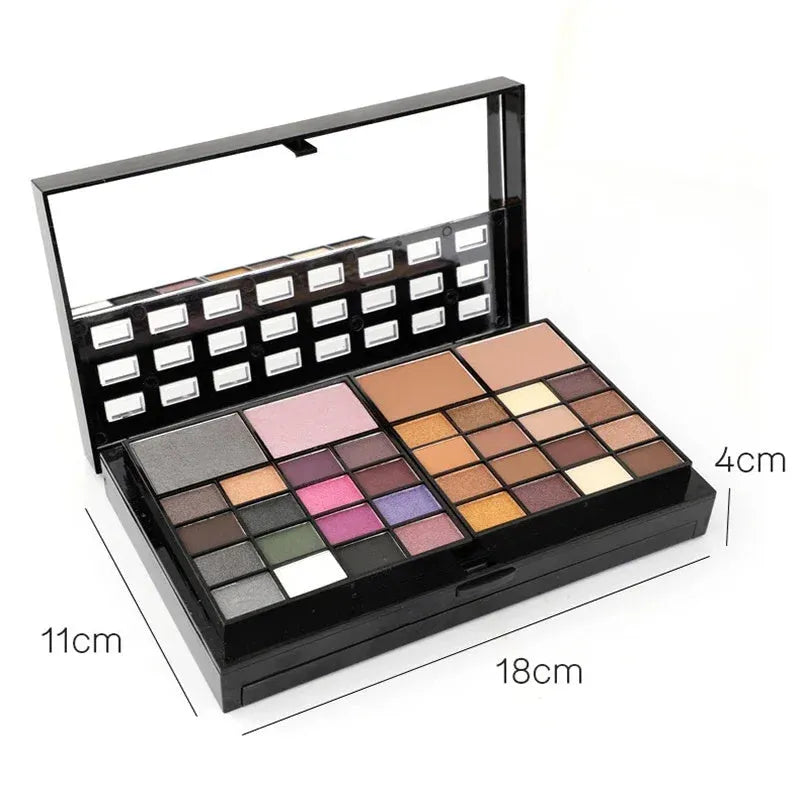 74 colour makeup palette with eyeshadows, lip glosses, brushes in plastic case
