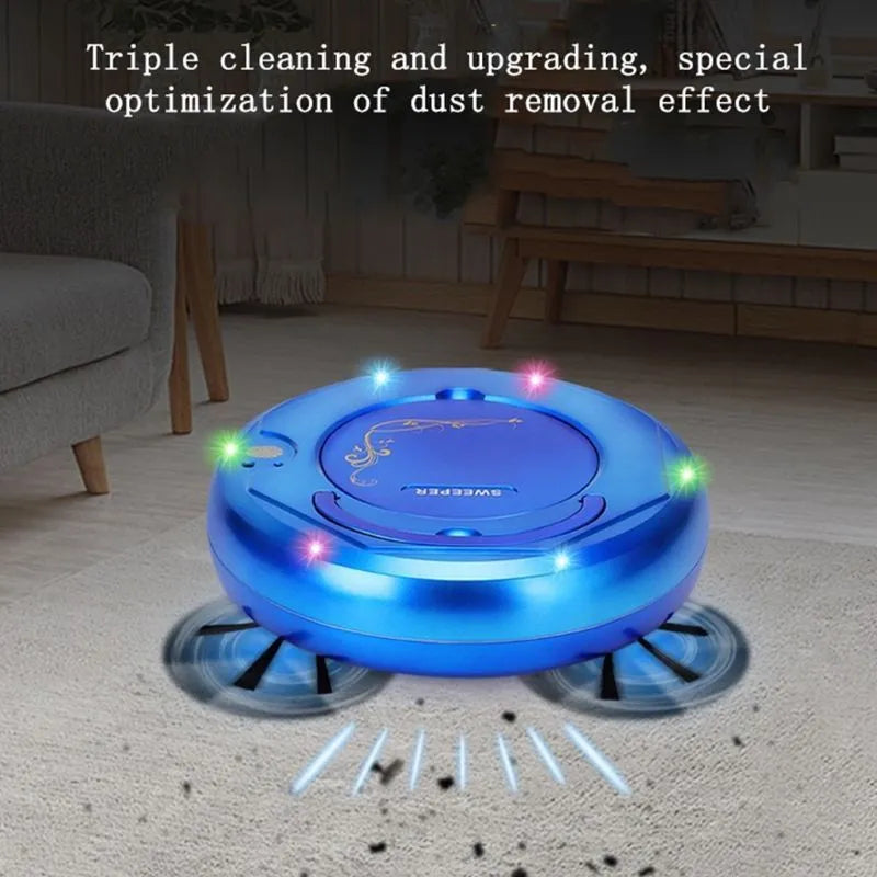 Lazy Smart automatic floor sweeping robot vacuum cleaner in blue, black, or white colour