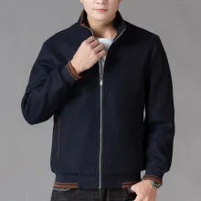 Men's grey fleece jacket with stick pocket and long sleeves for autumn casual wear
