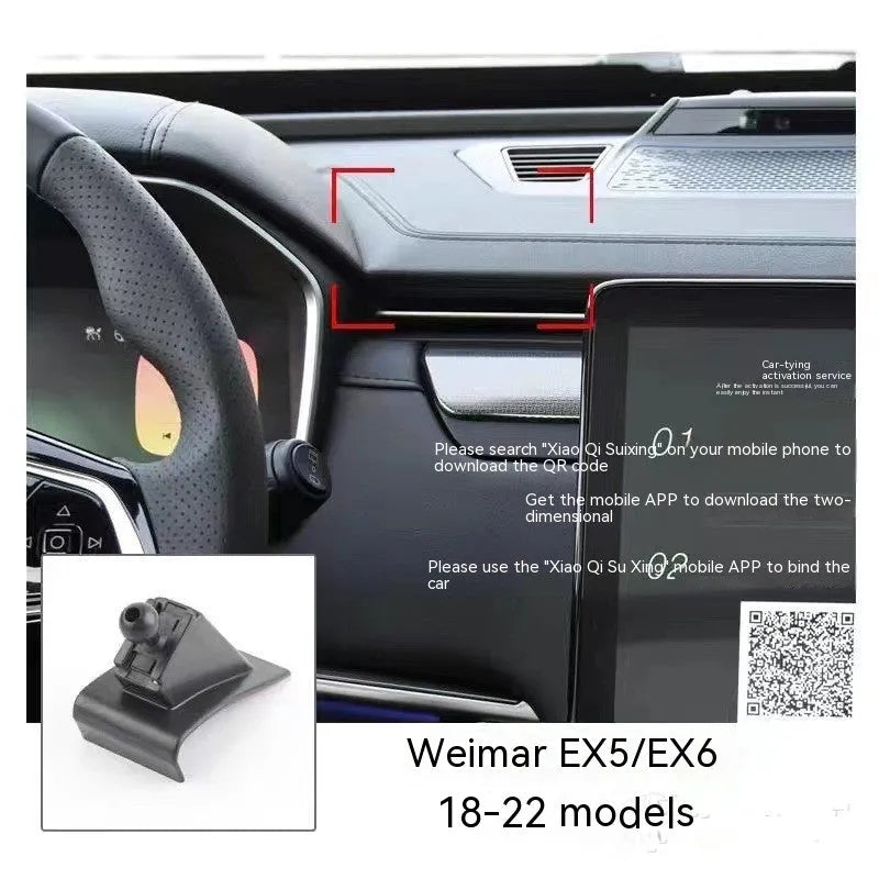 GOODWAY brand car dashboard mobile phone holder showing 360-degree rotation mechanism.