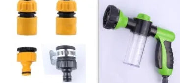 Green high pressure foam spray gun with adjustable nozzle for car washing and garden watering