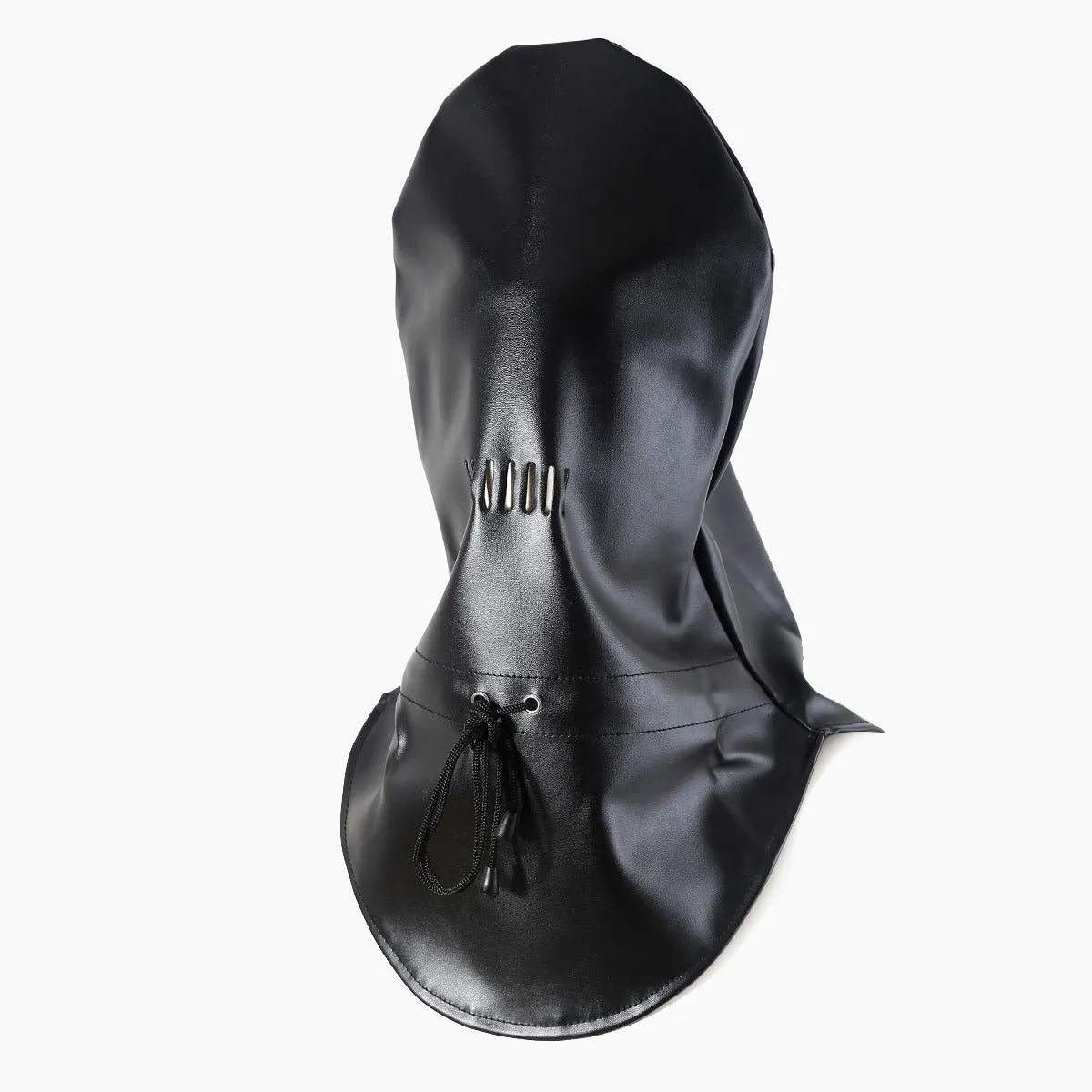 Black leather BDSM training mask for adult role-play