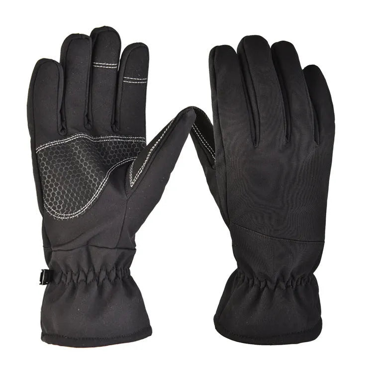Tactical ski gloves in camouflage colour with non-slip grip and touch screen compatible fingertips