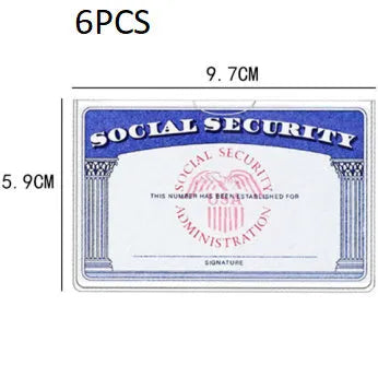 Transparent PVC ID card holder showing social security card protection with waterproof construction
