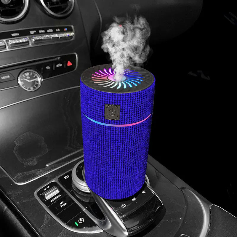 Car mounted air purification humidifier in water diamond material with USB power cord