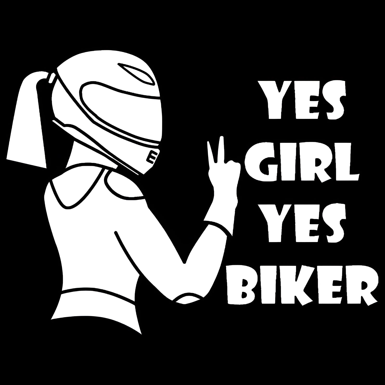Cool Girl Rider character car waterproof sticker measuring 16cm by 15cm