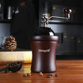 Manual coffee machine solid wood barrel hand crank grinder in coffee colour finish