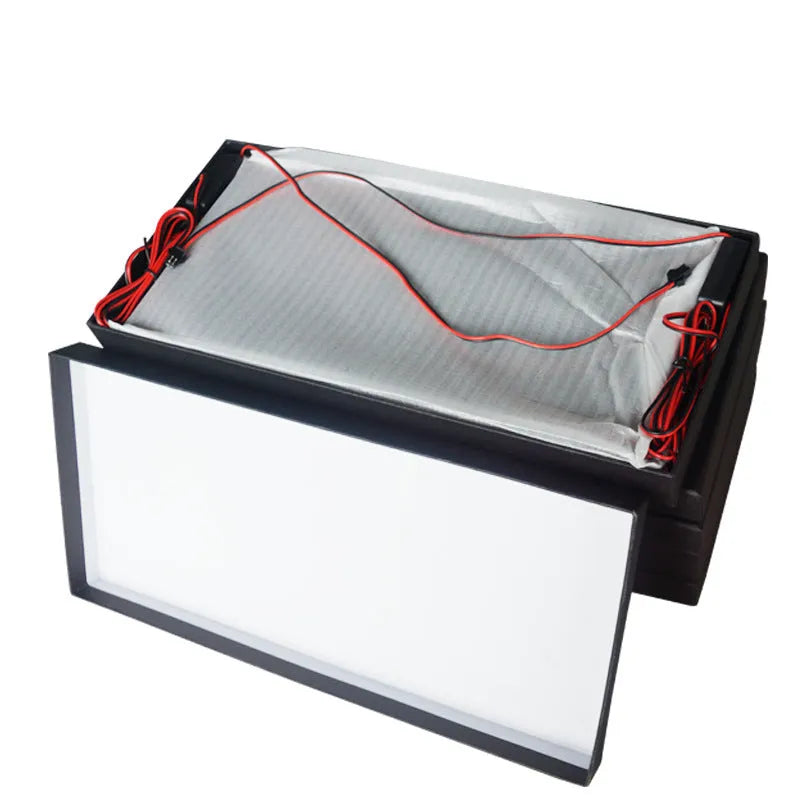 Two flat LED truck license plate light bars with plastic housing.