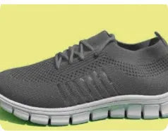 Women's breathable mesh flying knit flat shoes with round toe and low heel design