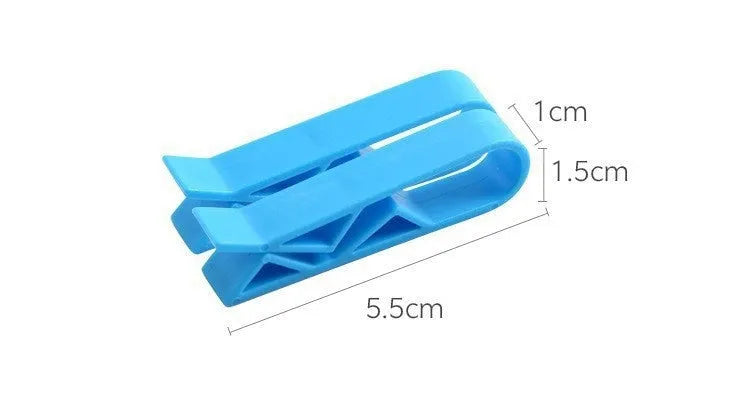 PP plastic non-slip clip for fixing a bin bag to the side of a rubbish can.