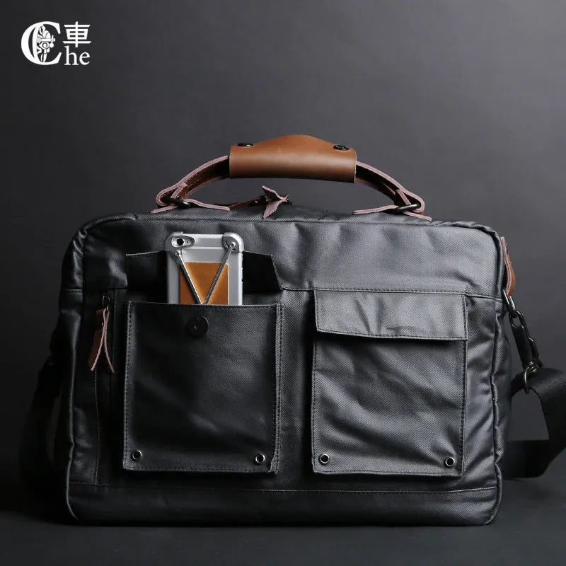 Dpark single shoulder laptop bag in black, brown, or khaki for 14 or 15 inch laptops
