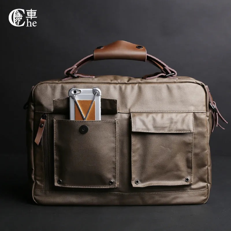 Dpark single shoulder laptop bag in black, brown, or khaki for 14 or 15 inch laptops