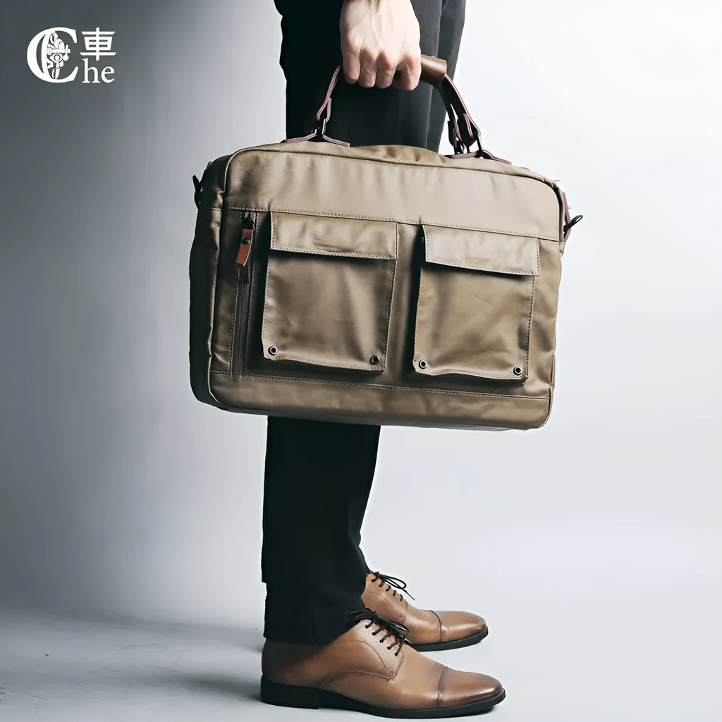 Dpark single shoulder laptop bag in black, brown, or khaki for 14 or 15 inch laptops