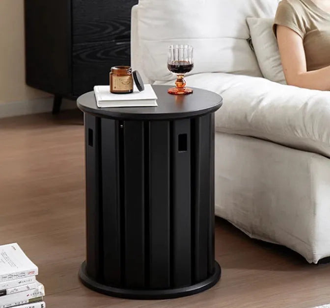 Stackable iron dining stool set with round metal seat in modern simple style