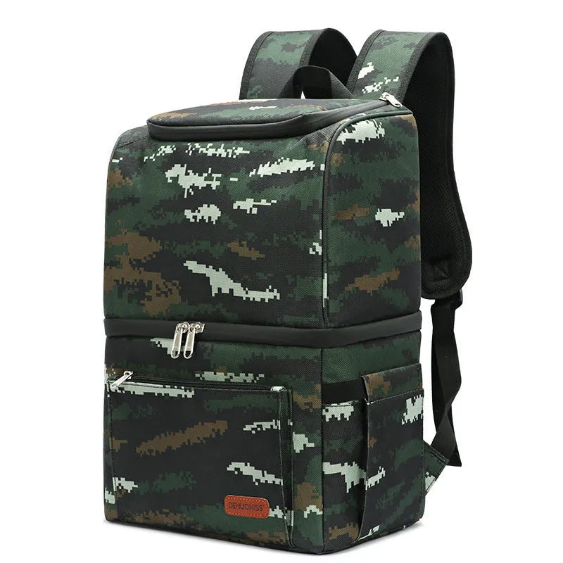Double layer insulated backpack with ice pack compartment in blue colour option