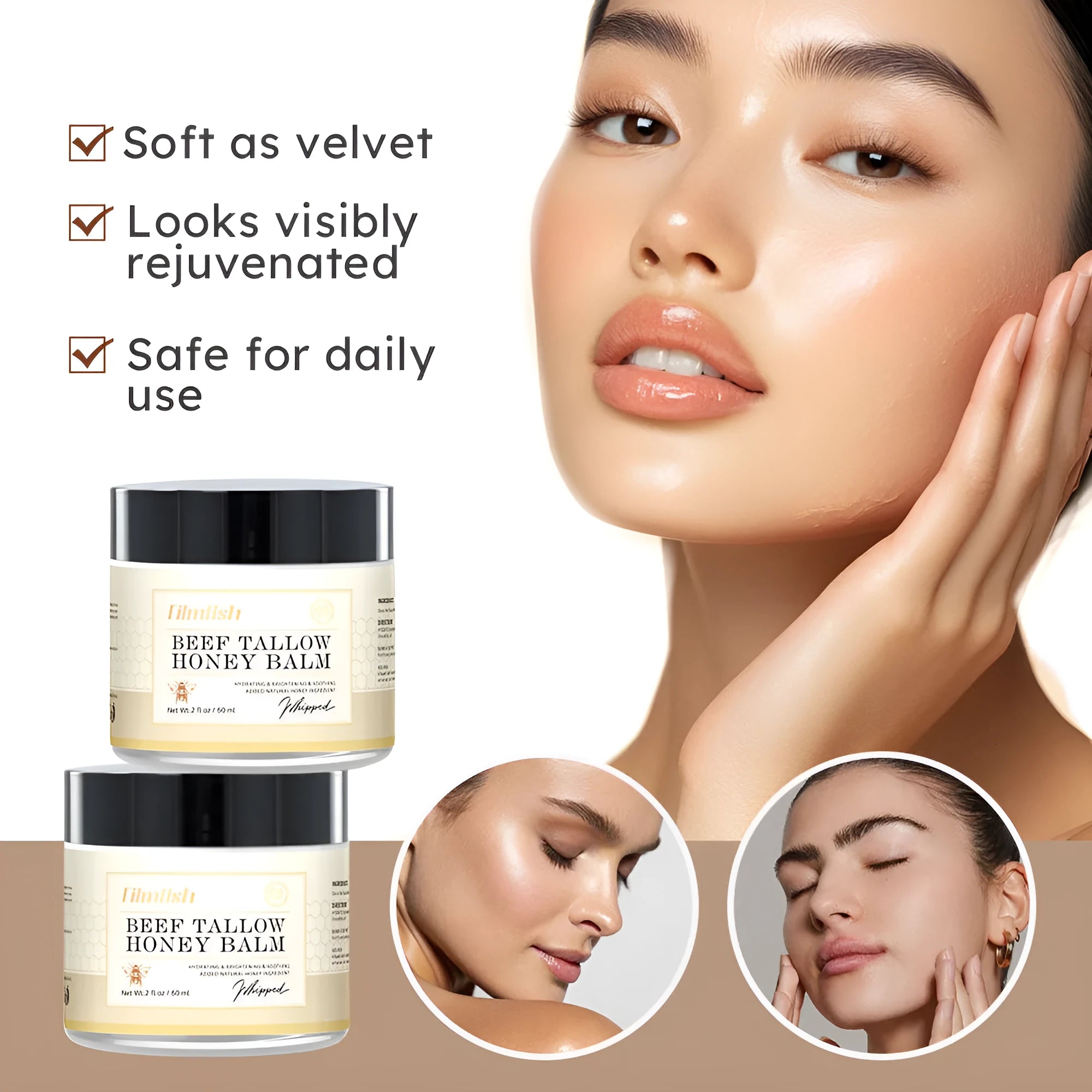 60ml honey moisturiser body cream jar for skin hydration