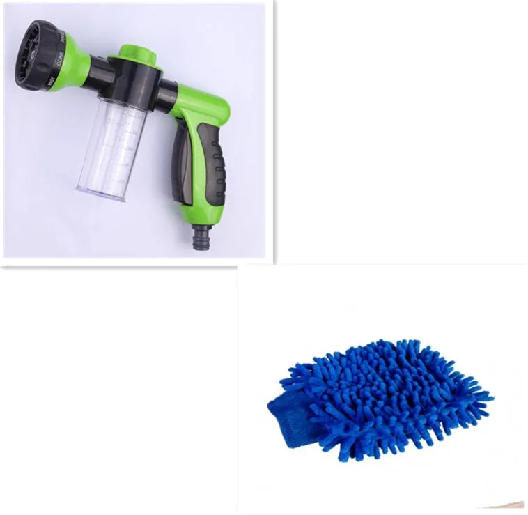 Green high pressure foam spray gun with adjustable nozzle for car washing and garden watering