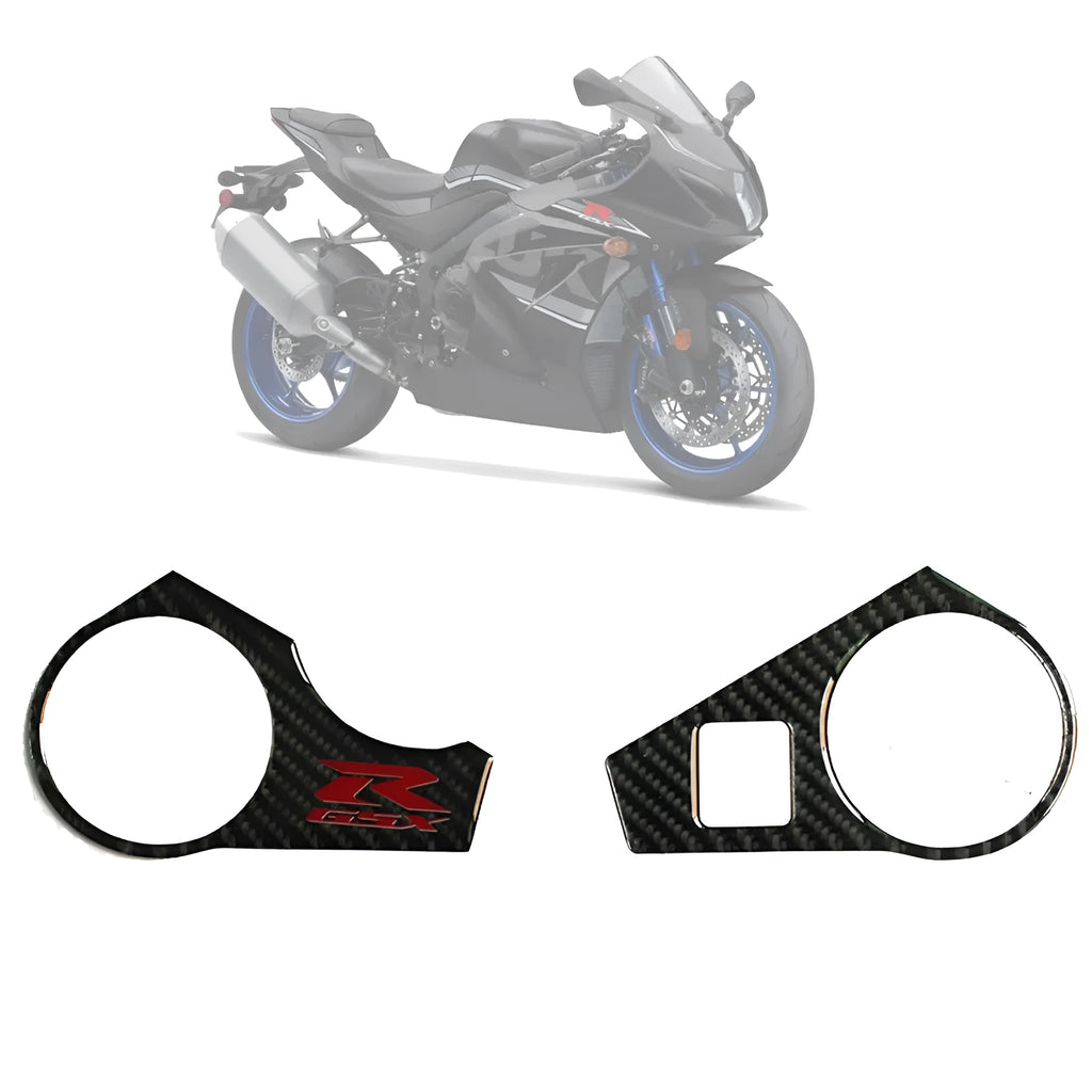 Black carbon fibre pattern adhesive sticker for Suzuki GSXR1000 L1 motorcycle upper connective plate.