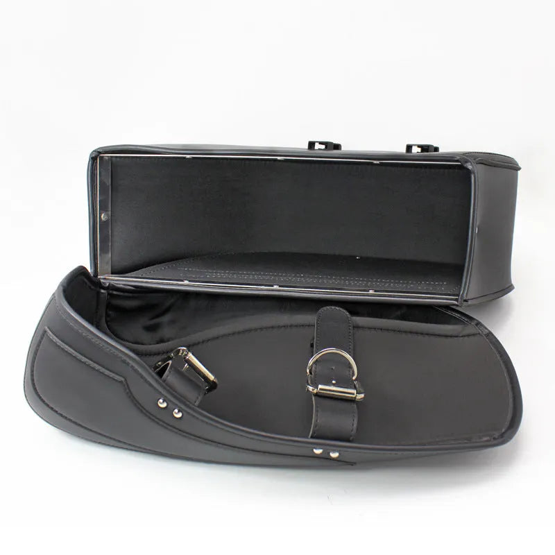 Black retro wind motorcycle side box saddle bag made of PU leather