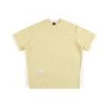 Retro alphabet embroidered waffle fabric T-shirt in loose fit with fake two-piece styling