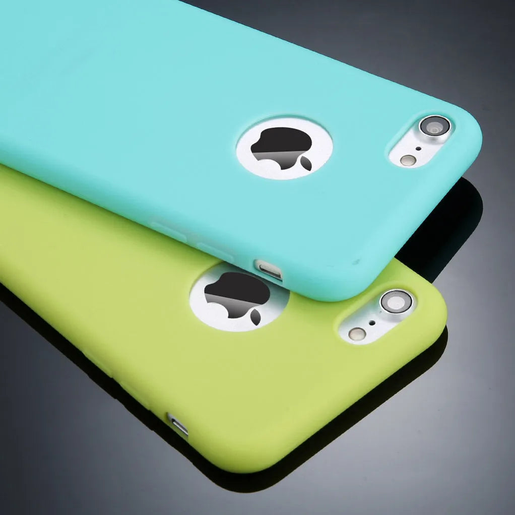 Candy colour soft silicon TPU iPhone case for multiple models including XR XS Max X 7 6