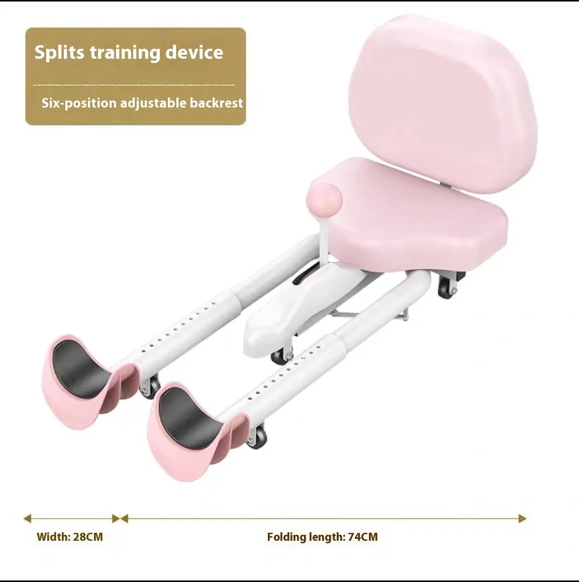 Leg opener stretching device with steel pipe frame and foam padding for gymnastics dance training