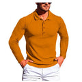 Man wearing a high elasticity slim knit summer shirt in a loose fit with short sleeves, shown in one of ten available colours.