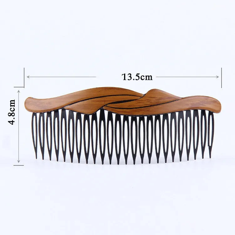 Fashion retro plastic resin hair comb for women Korean wave styling in colour option A1