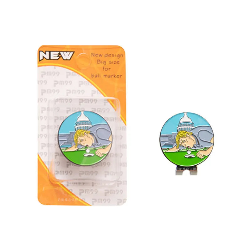 Zinc alloy golf hat clip with engraved Dragon Year design for sporting events and personalised gifting
