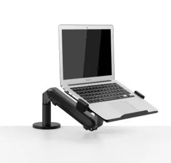 Silver aluminium alloy laptop arm bracket stand with hover design for adjustable height