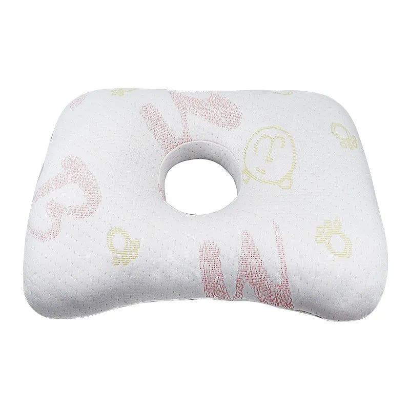 Beauty salon single hole ear pillow in New Chinese style, showing centre cut-out.