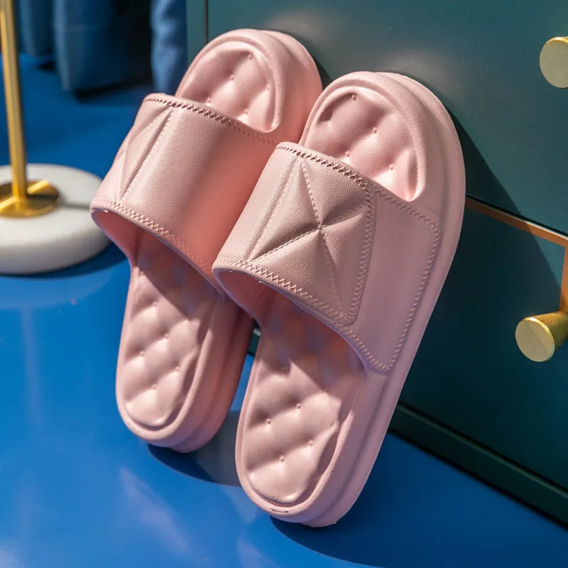 EVA bathroom slippers with thick non-slip soles in five colour options