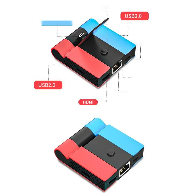 Game console multi-function adapter with PVC and aluminium alloy housing for 4K HD projection.