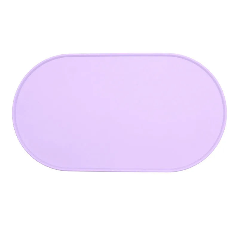 Silicone waterproof cat meal placemat in green colour showing size dimensions
