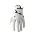 White men's half sheepskin golf glove showing non-slip palm detail