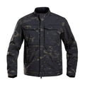 Black soft shell mountaineering jacket with polyester windproof and wear-resistant fabric for outdoor activities