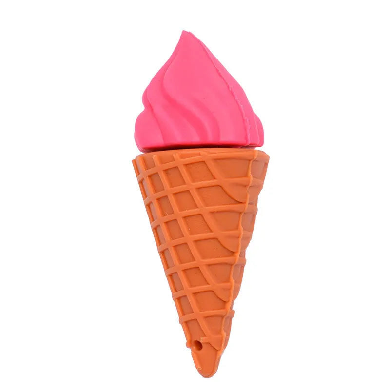 Pink mini ice cream shaped USB memory stick flash drive on white background