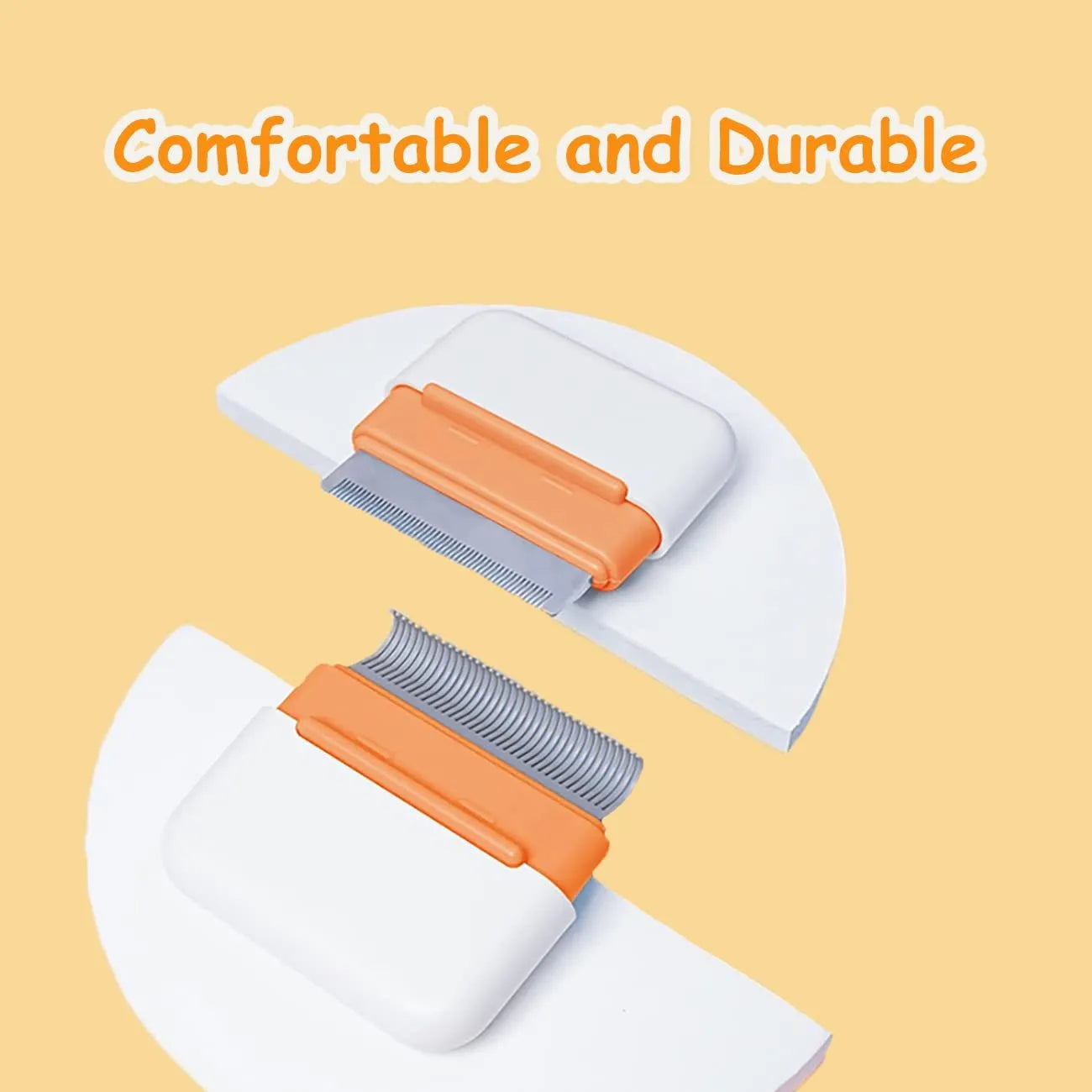 Blue double-sided pet grooming comb for cats and dogs with stainless steel teeth
