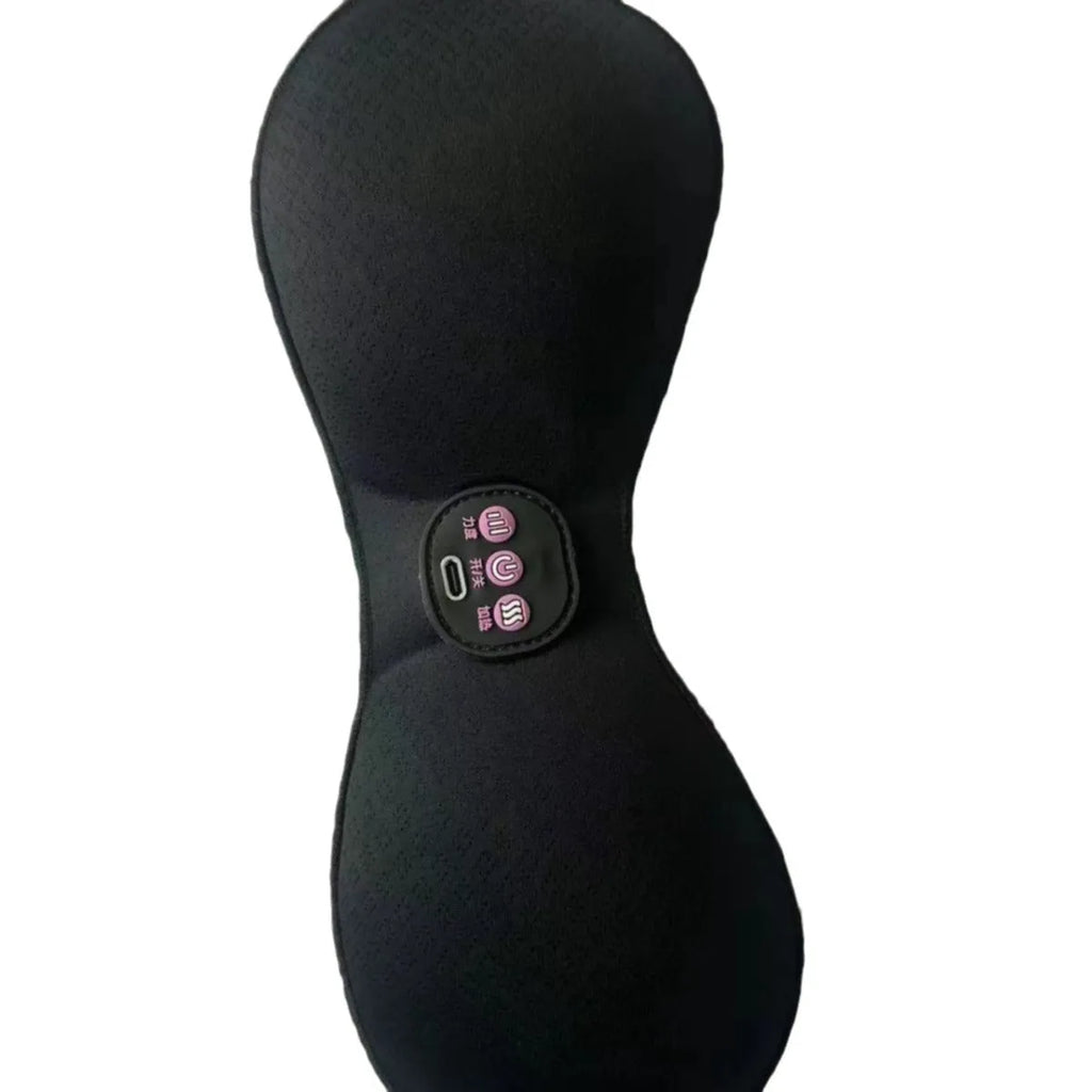 Black electric massage bra inner cushion chest stickers with three control buttons