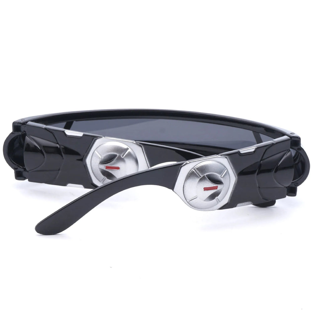Polarised sports sunglasses with black PC frame and choice of blue mercury, red mercury, or grey lenses