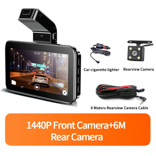 3-inch HD car DVR with double lens system for front and back video recording