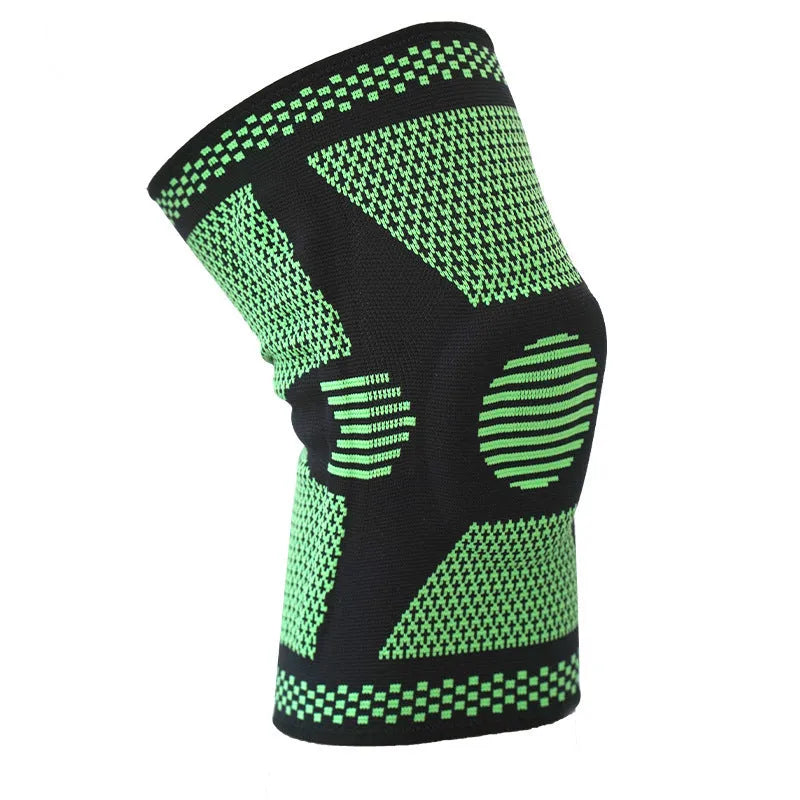 Silicone spring knee pads for sports fitness in blue, green, orange or white colours
