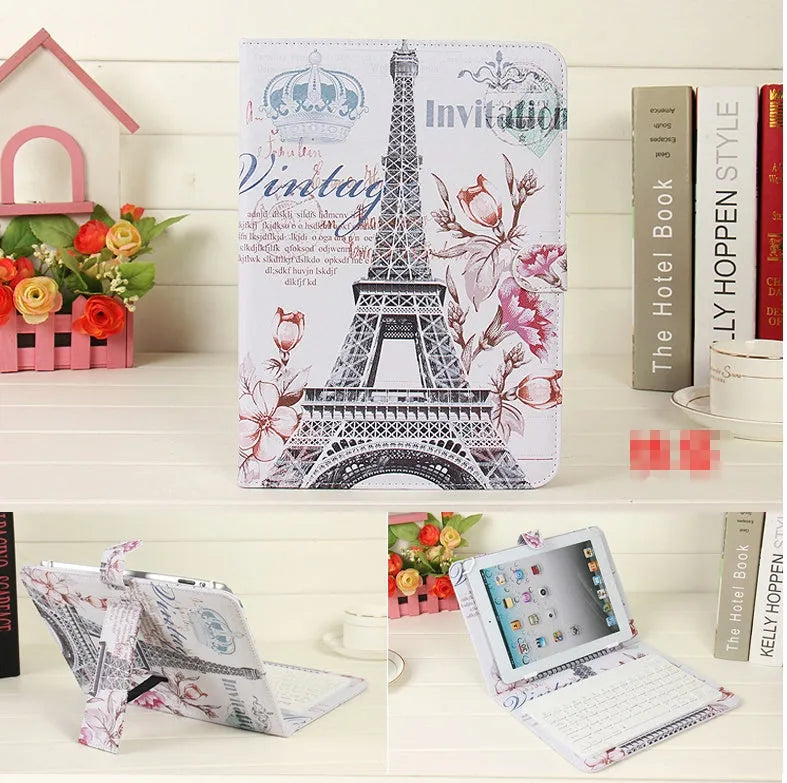 Wireless keyboard protective case with 7-inch Bluetooth keyboard for mobile phones and tablets