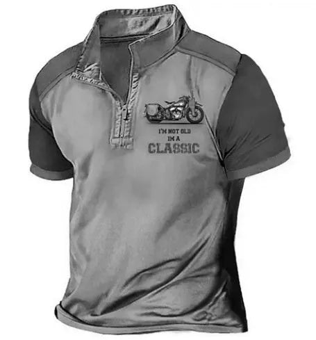 Men's 3D printed golf polo shirt in loose fit polyester bird eye cloth