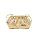 Rose Red PU leather shell-shaped crossbody bag with hair clip strap and multiple interior pockets.