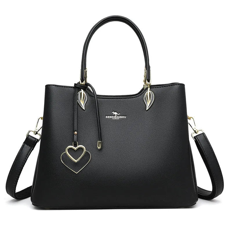 Women's messenger bag with multi-layer shoulder strap in seven colour options