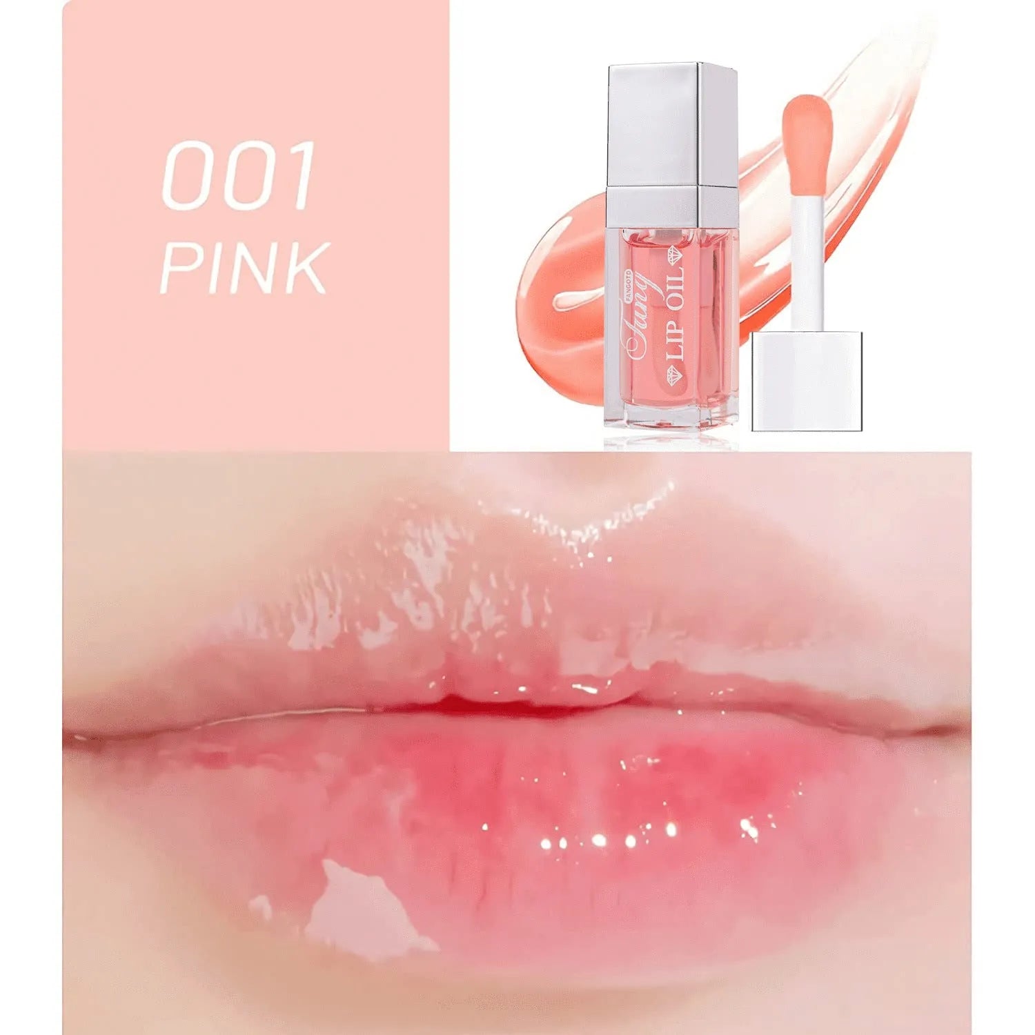 Five colour mint lip gloss tubes with moisturising formula and applicator